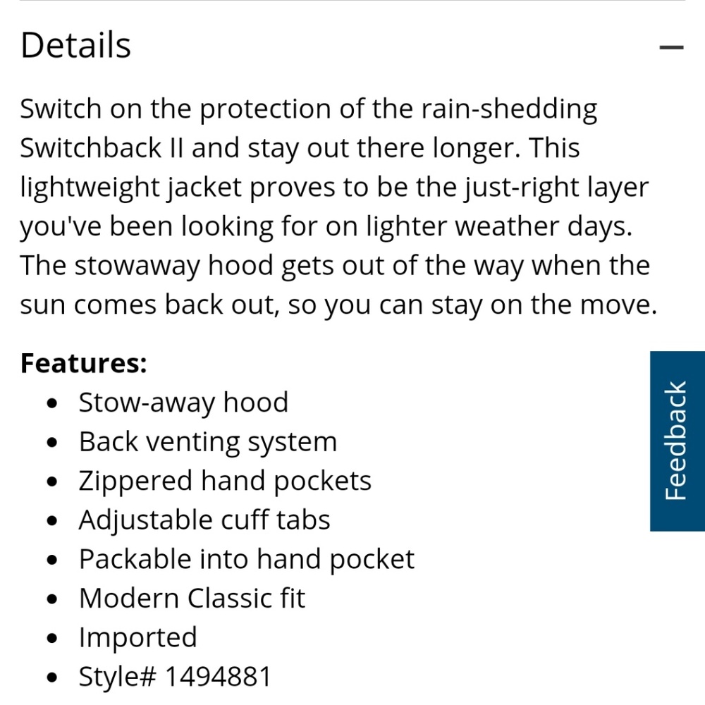 *LAST CHANCE* Waterproof Switchback ll Jacket - Picture 7 of 8